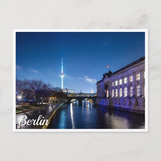 Fernsehturm und Museumsinsel in Berlin, Deutschlan Postkarte (Vorderseite)