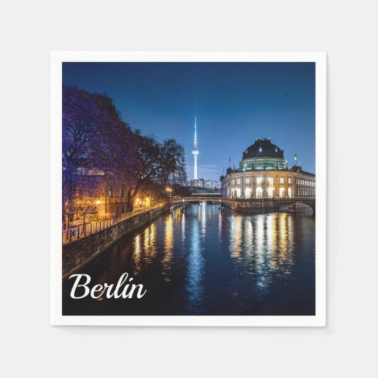 Fernsehturm und Museumsinsel in Berlin, Deutschlan Serviette (Vorderseite)