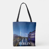 Fernsehturm und Museumsinsel in Berlin, Deutschlan Tasche (Rückseite)