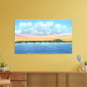 Fernsicht auf den See auf die Neue Brücke Leinwanddruck (Insitu (Wohnzimmer))