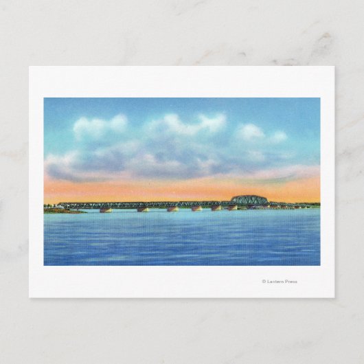 Fernsicht auf den See auf die Neue Brücke Postkarte (Vorderseite)