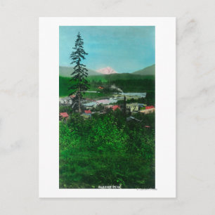 Fernsicht auf Gletscherspitze und Stadt Postkarte