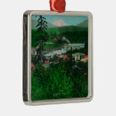 Fernsicht auf Gletscherspitze und Stadt Silbernes Ornament (Rechts)