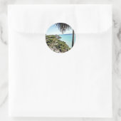 Fernsicht auf Mayan El Castillo, Tulum Runder Aufkleber (Tasche)