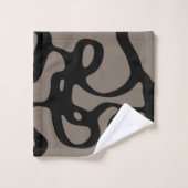 Fernsignale: Abstrakt Schwarz & Grau Badhandtuch Set (Waschlappen)