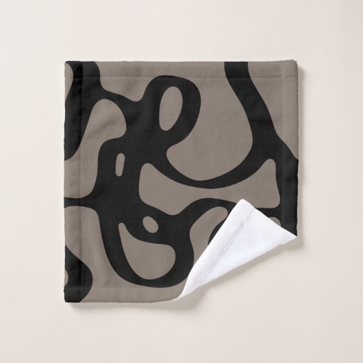 Fernsignale: Abstrakt Schwarz & Grau Badhandtuch Set (Waschlappen)