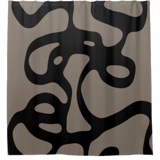 Fernsignale: Abstrakt Schwarz & Grau Duschvorhang (Vorderseite)