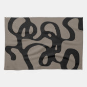 Fernsignale: Abstrakt Schwarz & Grau Geschirrtuch (Horizontal)