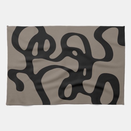 Fernsignale: Abstrakt Schwarz & Grau Geschirrtuch (Horizontal)