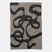 Fernsignale: Abstrakt Schwarz & Grau Geschirrtuch (Vertikal)