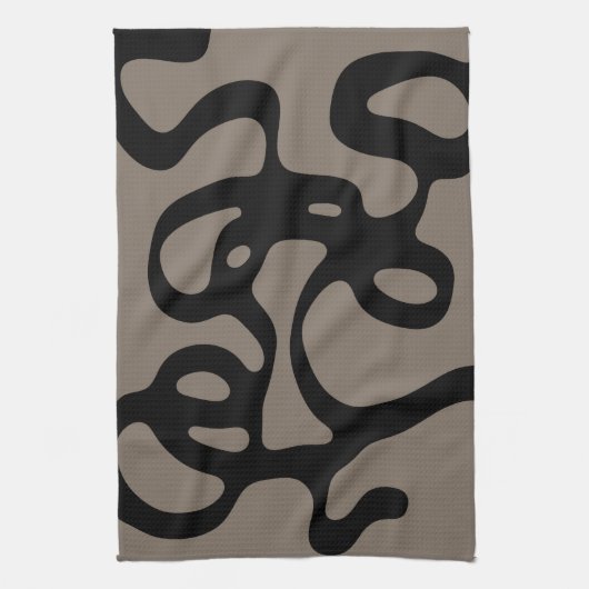 Fernsignale: Abstrakt Schwarz & Grau Geschirrtuch (Vertikal)
