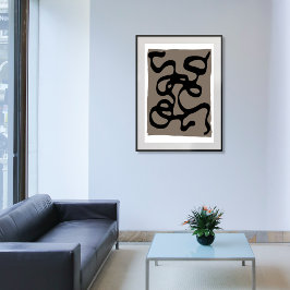 Fernsignale: Abstrakt Schwarz & Grau Leinwanddruck