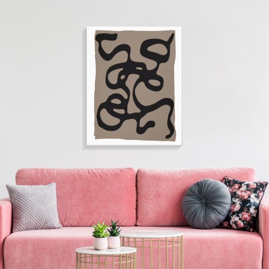 Fernsignale: Abstrakt Schwarz & Grau Leinwanddruck (Insitu (Wohnzimmer))