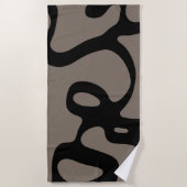 Fernsignale: Abstrakt Schwarz & Grau Strandtuch (Vorderseite)