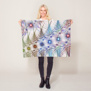Ferns'N Blume Abstrakt Fleecedecke