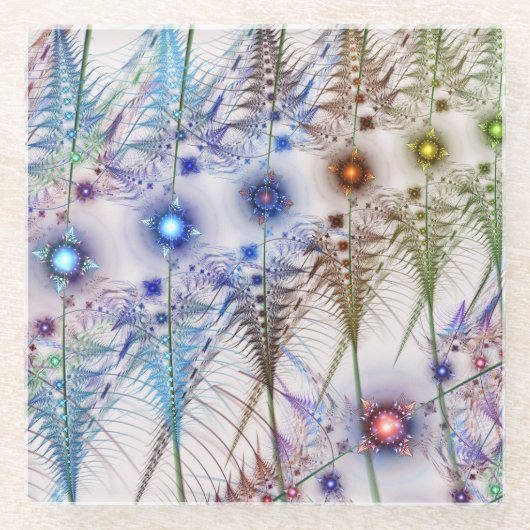 Ferns'N Blume Abstrakt Glasuntersetzer (Vorderseite)