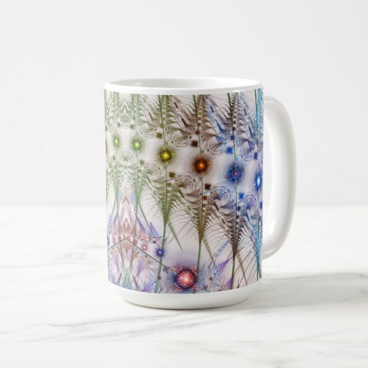 Ferns'N Blume Abstrakt Kaffeetasse (VorderseiteRechts)