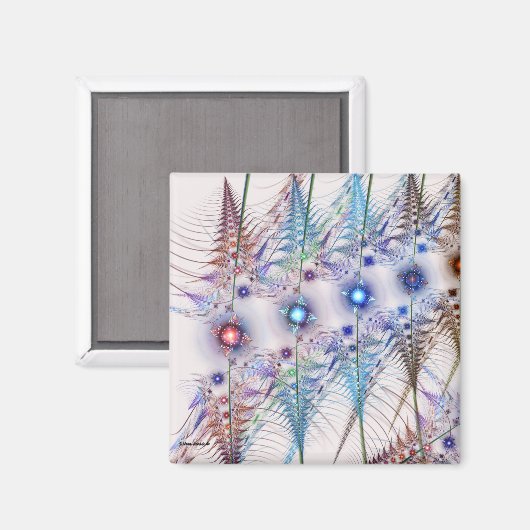 Ferns'N Blume Abstrakt Magnet (Vorderseite/Rückseite)