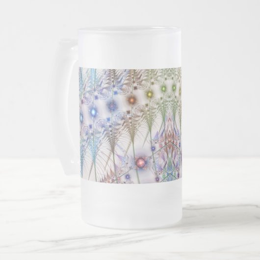 Ferns'N Blume Abstrakt Mattglas Bierglas (Vorderseite Links)