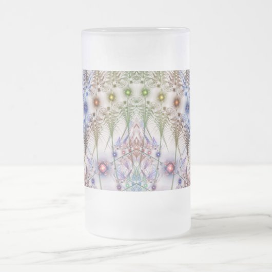 Ferns'N Blume Abstrakt Mattglas Bierglas (Mittel)