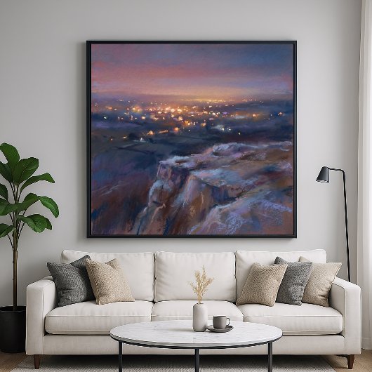 Fernstädtische Lichter - Impressionistischer Paste Poster