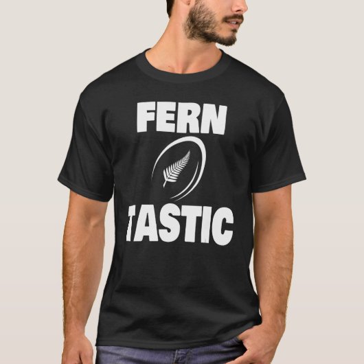 Ferntastic Rugby Silver Fern T-Shirt (Vorderseite)