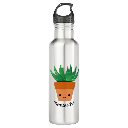 Ferntastische Farne Edelstahlflasche (Vorderseite)