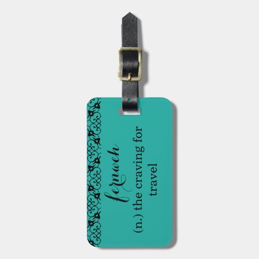 "fernweh" Gepäckanhänger (Vorderseite vertikal)