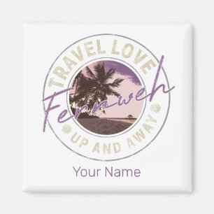 Fernweh Palm und Beach Vintage Reise Souvenir Magnet