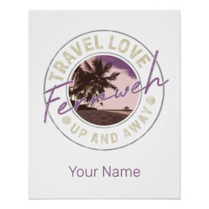 Fernweh Palm und Beach Vintage Reise Souvenir Poster