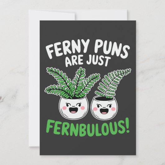 Ferny Puns – Fernbulous! Lustiges Farn-Design Karte (Vorderseite)