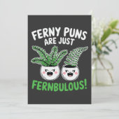 Ferny Puns – Fernbulous! Lustiges Farn-Design Karte (Stehend Vorderseite)