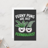 Ferny Puns – Fernbulous! Lustiges Farn-Design Karte (Vorderseite/Rückseite Beispiel)
