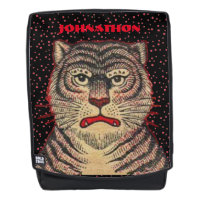 Ferocious Asian Striped Tiger Head auf Red Dots