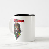 Ferocious Colorful Lion Zweifarbige Tasse (Vorderseite Links)