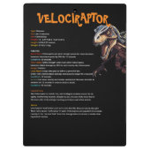 Ferocious Dino Velociraptor Kids Klemmbrett (Rückseite)