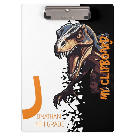 Ferocious Dino Velociraptor Kids Klemmbrett (Vorderseite)