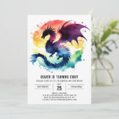 Ferocious Dragon Birthday Digital Einladung (Stehend Vorderseite)