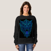 Ferocious Dragon Head Breathing Blue Flames - Fant Sweatshirt (Vorne ganz)