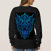 Ferocious Dragon Head Breathing Blue Flames - Fant Sweatshirt (Rückseite)