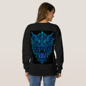 Ferocious Dragon Head Breathing Blue Flames - Fant Sweatshirt (Schwarz voll)