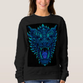 Ferocious Dragon Head Breathing Blue Flames - Fant Sweatshirt (Vorderseite)