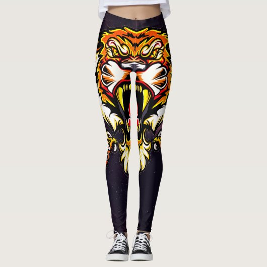 Ferocious Roaring Tiger Leggings (Vorderseite)