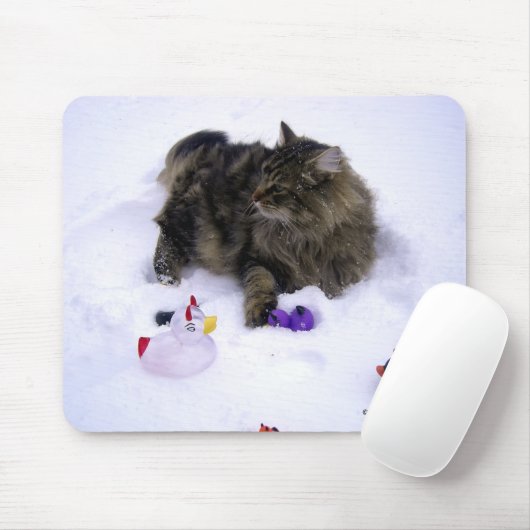 Ferocious Snow Cat Mousepad (Mit Mouse)