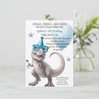 Ferocious T-Rex Dinosaur Birthday Party Einladung