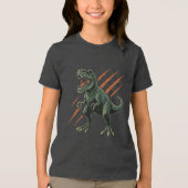 Ferocious T-Rex mit Kaschmarken Tri-Blend Shirt (Vorderseite)