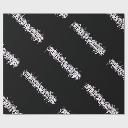 FEROCIOUS Tattoo Style Schriftart Geschenkpapier (Flach)