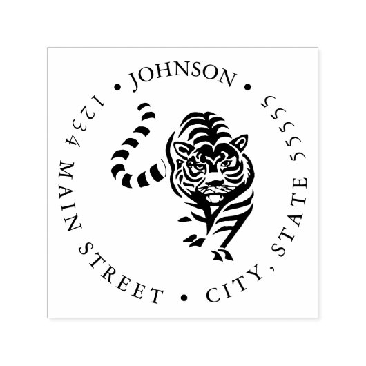 Ferocious Tiger Illustration Rückgabezeichen Permastempel (Design)