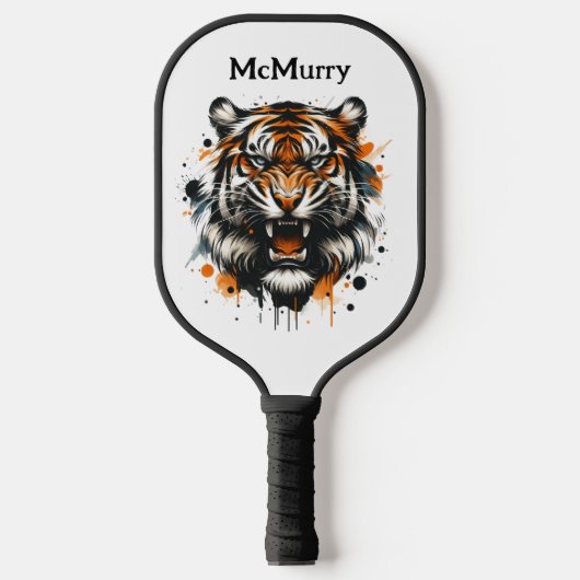 Ferocious Tiger Modern Monogram Pickleball Schläger (Vorderseite)