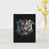 Ferocious Tiger Wasserfarbe Malaufkleber Karte (Gelbe Blume)